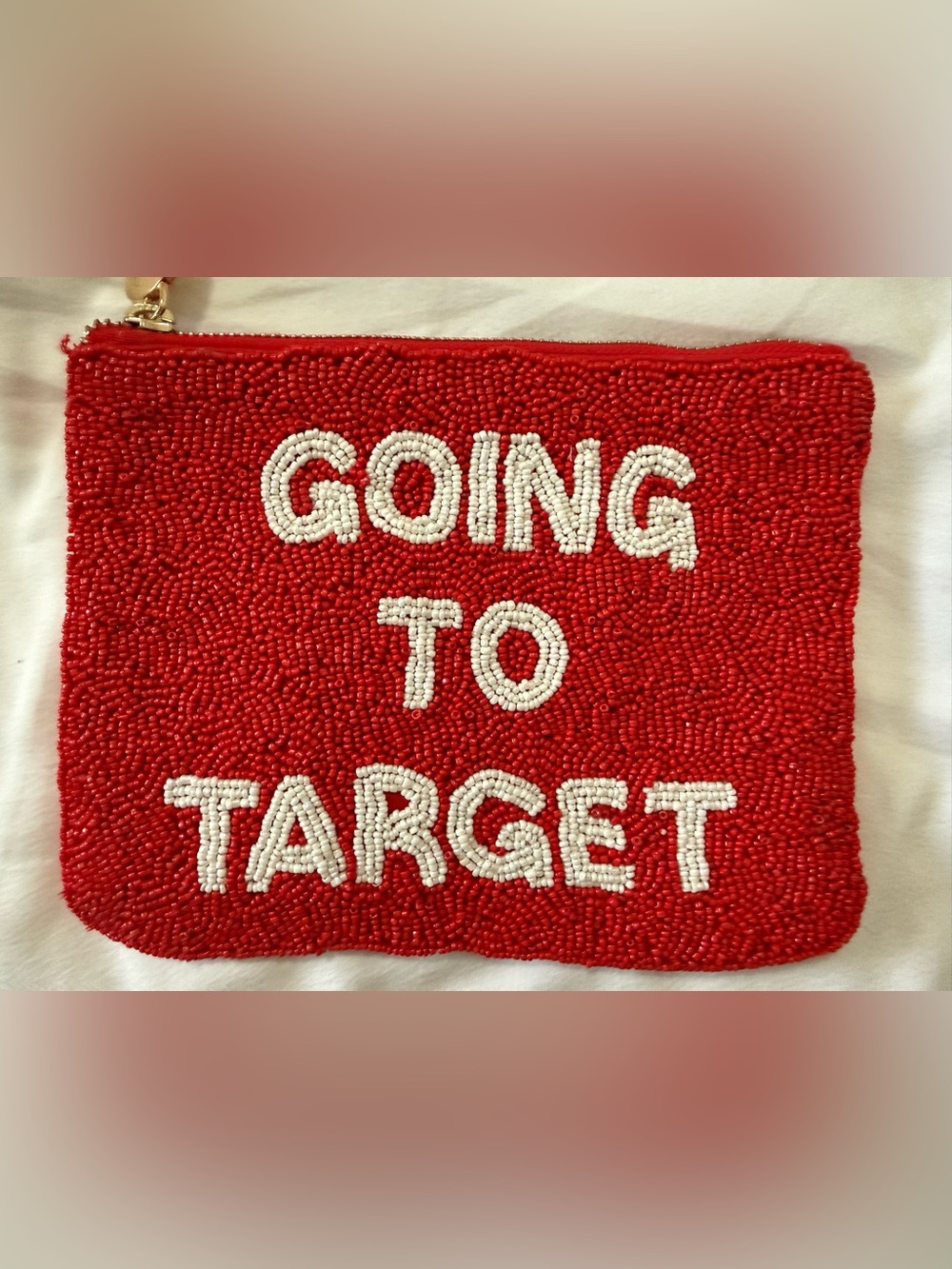kate spade Red and White Beaded 'Going to Target' Accent